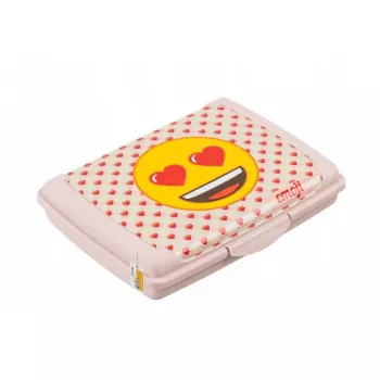 keeeper Maisto laikymo indas deco-click-box mini 0,5L Carla Emoji Hearts 17x13x3,5cm Rožinis