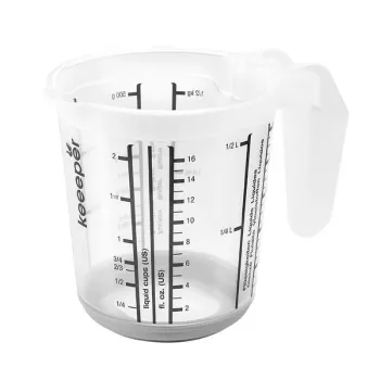 KEEEPER Matavimo indas su neslystančia funkcija 0,5L Massimo Ø10,5x11,5cm permatomas/pilkas