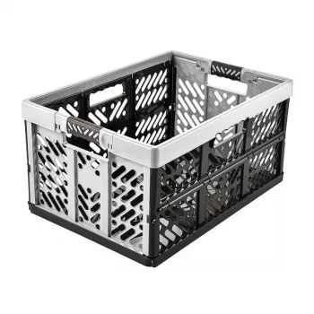 keeeper Profi Folding Box ben, 45 L, Light Silver – Keliamoji galia 50 kg, Sulankstoma ir Sukraunama, Erdvę Taupanti Laikymo Dėžė su Minkštomis Rankenomis, PP/TPE, 54 x 37 x 28 cm