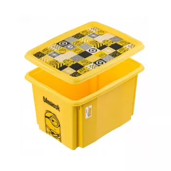 keeeper dėžė su dangčiu 30L Karolina “Minions Mosaic” 45x35x27cm geltona