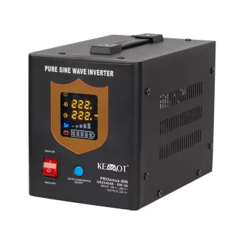 KEMOT PROsinus-500 Nepertraukiamo maitinimo šaltinis, gryna sinusinė banga, 12V 230V 500VA/300W, juoda
