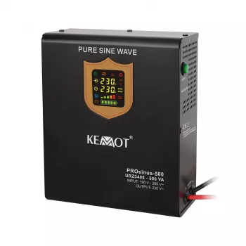 KEMOT PROsinus-500 sieninis avarinis maitinimo šaltinis, gryna sinusinė banga, 12V 230V 500VA/300W