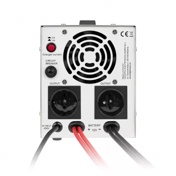 KEMOT PROsinus-800 avarinis maitinimo blokas – gryno sinusinio signalo keitiklis su 12V įkrovimo funkcija, 230V, 800VA/500W