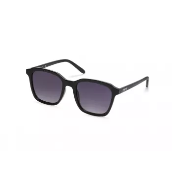 KENNETH COLE KC3005-5301B Unisex stačiakampiai akiniai nuo saulės - juodas rėmelis, pilki lęšiai 53 mm