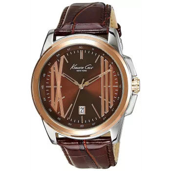 KENNETH COLE Vyrų automatinis skeleton laikrodis IKC8096 - 44mm nerūdijančio plieno korpusas, juodas odinis dirželis