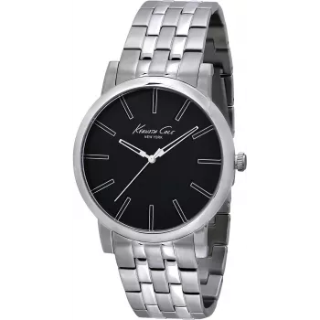 KENNETH COLE Vyriškas IKC9231 Analoginis Kvarcinis Laikrodis 43mm Juodas Ciferblatas Odinis Dirželis