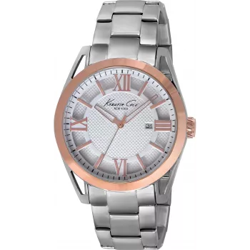 KENNETH COLE Vyriškas IKC9373 Analoginis Kvarcinis Laikrodis 42mm Juodas Ciferblatas Natūrali Oda Dirželis