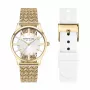 KENNETH COLE Moteriškas Kvarcinis Analoginis Laikrodis KCWLG2124003 34,5mm Nerūdijančio Plieno Korpusas Baltas Ciferblatas Juodas Odinis Dirželis