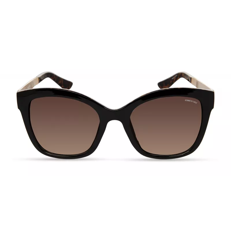 KENNETH COLE Moteriški akiniai nuo saulės KC2965-5401F - Geometrinis acetatinis rėmelis su pilkais gradientiniais lęšiais - 54 mm