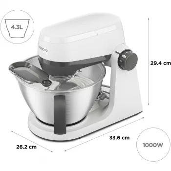 KENWOOD Multi-Tasker KHC30.000WH Virtuvinis kombainas (pilka/balta, 1000 W, 4,3 L dubuo)