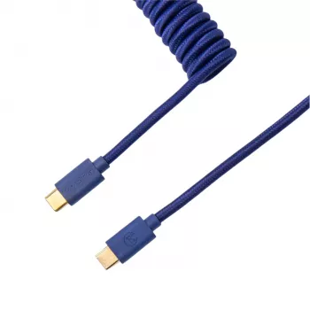 Keychron Coiled Aviator Blue Cable USB-C į USB-A su GX16 4 kontaktų atjungiamu jungtuku, 200 cm