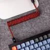Keychron Coiled Aviator Cable - Raudona (USB-A į USB-C, 2m, atjungiama GX12)