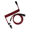 Keychron Coiled Aviator Cable - Raudona (USB-A į USB-C, 2m, atjungiama GX12)