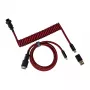 Keychron Coiled Aviator Cable - Raudona (USB-A į USB-C, 2m, atjungiama GX12)
