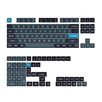 Keychron Double Shot KSA PBT klavišų rinkinys - tamsiai pilka/pilka/mėlyna (137 klavišų)