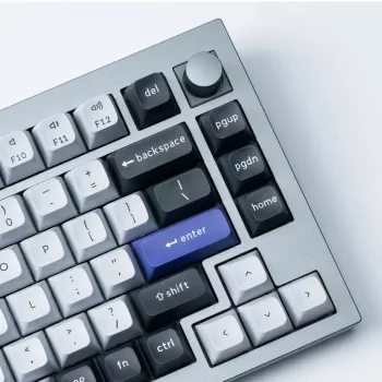Keychron Double Shot KSA PBT klavišų rinkinys - tamsiai pilka / balti dūmai (137 klavišų, MX stiliaus, ANSI)