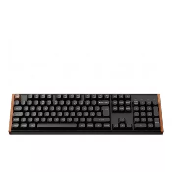 Keychron K10 HE belaidė magnetinė klaviatūra su perjungiamais jungikliais, vokiškas išdėstymas (Juoda/Mediena, DE išdėstymas, Gateron Double-Rail Magnetic Nebula, Hot-Swap, aliumininis rėmas, RGB)