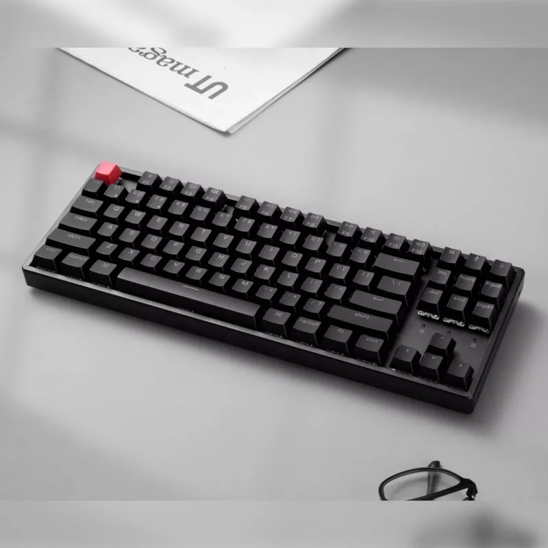 Keychron K8 QMK 80% TKL belaidė mechaninė klaviatūra V2 su raudonais jungikliais - juoda