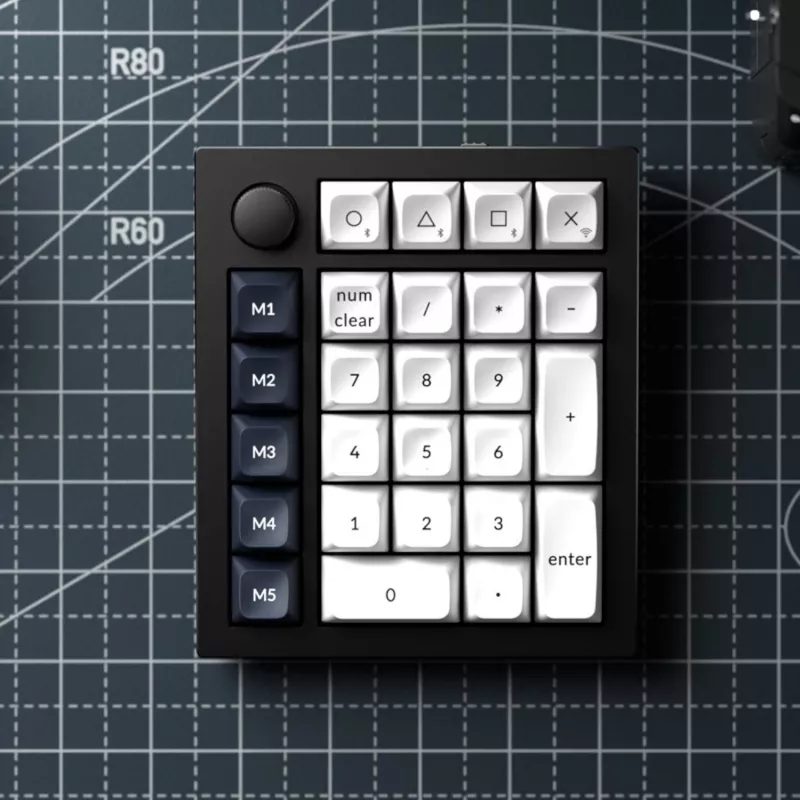 Keychron Q0 Max QMK Gateron Jupiter Banana RGB belaidė nestandartinė skaičių klaviatūra, baltas korpusas