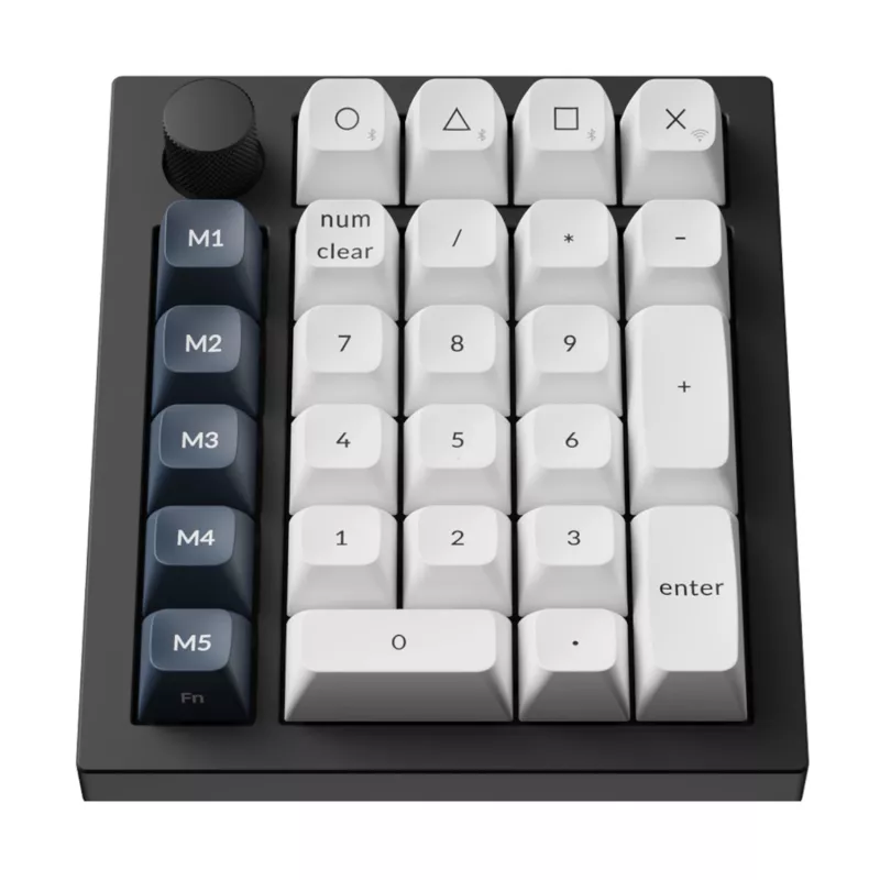 Keychron Q0 Max QMK Gateron Jupiter Banana RGB belaidė nestandartinė skaičių klaviatūra, baltas korpusas