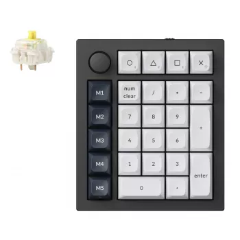 Keychron Q0 Max QMK Gateron Jupiter Banana RGB belaidė nestandartinė skaičių klaviatūra, baltas korpusas