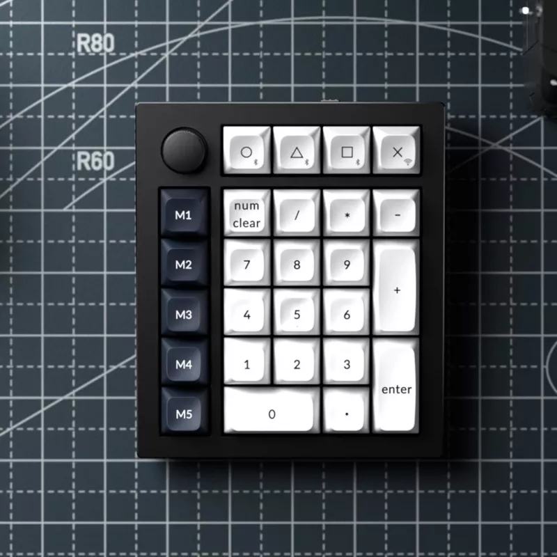 Keychron Q0 Max QMK Gateron Jupiter Red RGB belaidė nestandartinė skaičių klaviatūra anglies juodos spalvos