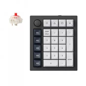 Keychron Q0 Max QMK Gateron Jupiter Red RGB belaidė nestandartinė skaičių klaviatūra anglies juodos spalvos
