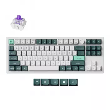 Keychron Q3 HE QMK 80% belaidė nestandartinė mechaninė klaviatūra (Nebula jungiklis) - Shell White