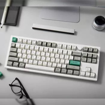 Keychron Q3 Max 80% pilnai surinkta klaviatūra su reguliavimo rankenėle, raudoni jungikliai, Hot-Swap Gateron Jupiter RGB belaidė klaviatūra - Shell White