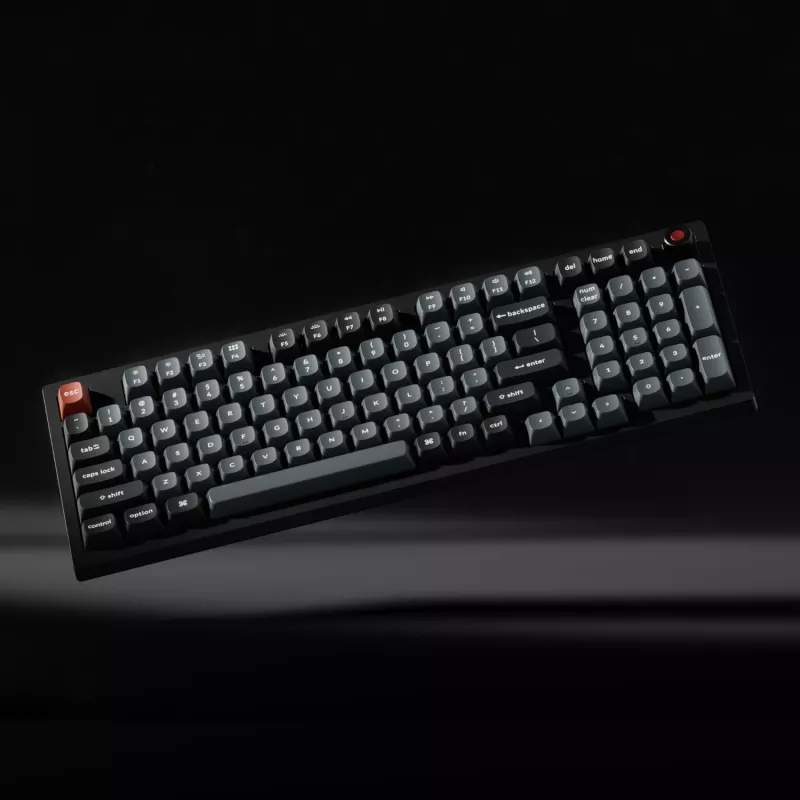 Keychron V5 Ultra 96% 8K raudoni jungikliai, karštai keičiama, Silk POM RGB belaidė klaviatūra