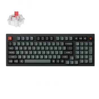Keychron V5 Ultra 96% 8K raudoni jungikliai, karštai keičiama, Silk POM RGB belaidė klaviatūra