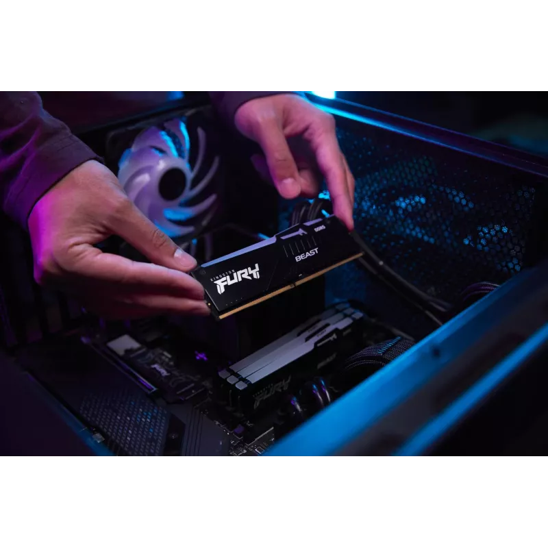 Kingston Technology FURY Beast 128GB 5600MT/s DDR5 CL40 DIMM (4 rinkinys) RGB XMP