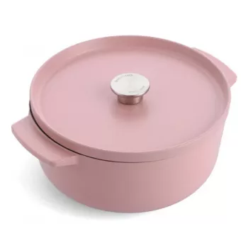 KitchenAid troškintuvas su dangčiu, emaliuotas ketus, 26 cm, rožinis