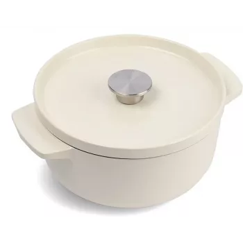Ketaus puodas su dangčiu KitchenAid 22 cm, Almond Cream