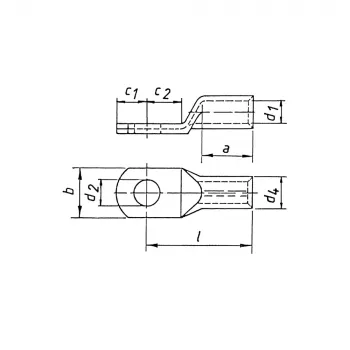 Klauke 110R12 Vamzdinis užspaudžiamas kabelio antgalis, 150 mm², M12, elektrolitinis varis, skarduotas pilkas
