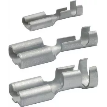 Klauke 18201A Neizoliuotas kištukinis lizdas (moteriškas) 0,5-1,0 mm², 6,3 mm liežuvėlis, užspaudžiamas, E-Cu alavuotas, DIN 46247, 100 vnt. pakuotė