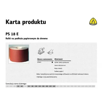 KLINGSPOR PS 18 E Šlifavimo ritinys 150mm x 50m P80 Aliuminio oksidas E-popieriaus pagrindas