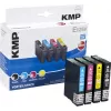 KMP E125V suderinama rašalo kasetė 3 vienetų rinkinys – žydra, purpurinė, geltona, skirta Epson Stylus SX230, SX235, SX430, SX438, WorkForce WF-3520, WF-3530, WF-3540, WF-7015, WF-7515, WF-7525 1617,4050