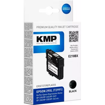 KMP E218BX juodas suderinamas didelio našumo rašalo kasetė Epson Expression Home XP-235, XP-245, XP-247, XP-332, XP-335, XP-342, XP-345, XP-432, XP-435, XP-442, XP-445 (Pakeičia T2991, 11,3 ml, 470 puslapių) 1632,4001