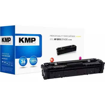KMP H-T215MX Didelės išeigos purpurinis suderinamas kasečių blokas (alternatyva HP 201X, HP CF403X), skirtas HP Color LaserJet Pro M252dn, M252dw, M252n, MFP M277c6, MFP M277dw, MFP M277n