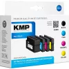 KMP H100V didelio našumo rašalo kasečių rinkinys - juoda, žydra, purpurinė, geltona - Suderinamas su HP Officejet Pro 251dw, 276dw, 8100, 8600, 8610, 8615, 8620, 8625, 8630 - 4 vienetų rinkinys