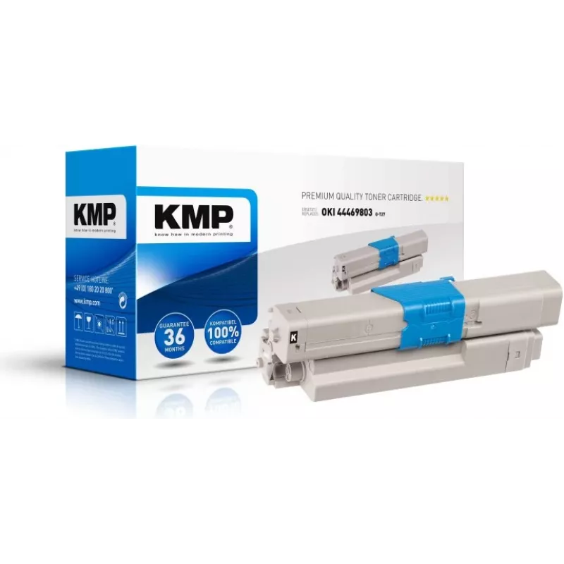 KMP O-T27 Tonerio kasetė juoda 3500 puslapių suderinama su OKI 44469803