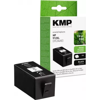 KMP PRINTTECHNIK Juoda rašalo kasetė, suderinama su HP 912XL (3YL84AE), didelės išeigos, 825 puslapiai, perdirbta