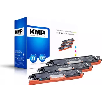 KMP PRINTTECHNIK KMP MULTIPACK H-T149CMY 3 dalių suderinamų tonerio kasečių rinkinys (žydra, purpurinė, geltona) HP Color LaserJet CM2320/CP2025 serijai - pakeičia HP 126A 1226,0030