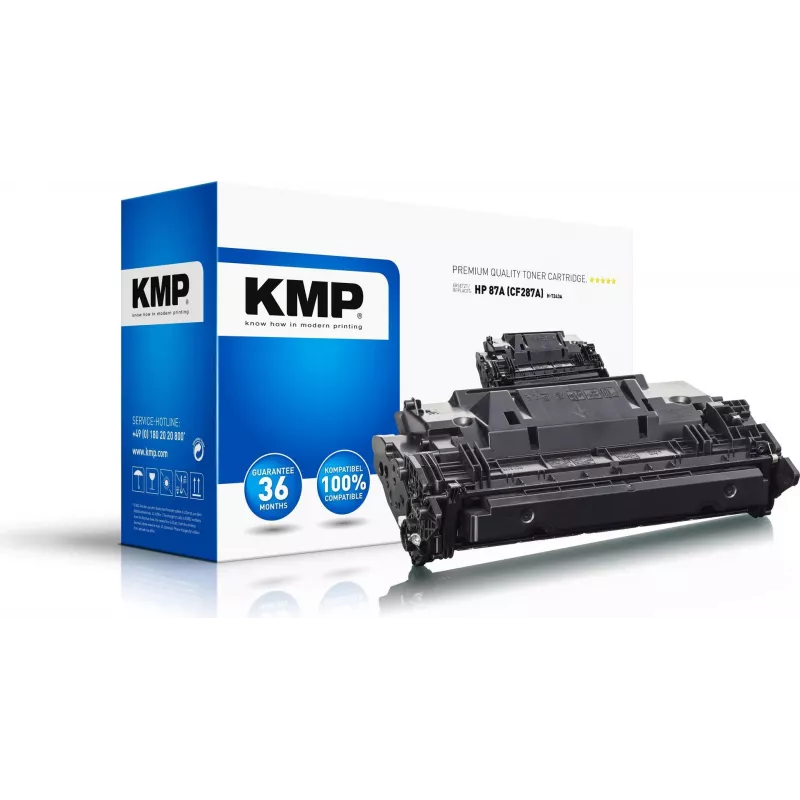 KMP dažų kasetė, skirta HP 87A CF287A juoda, 9000 puslapių, suderinama