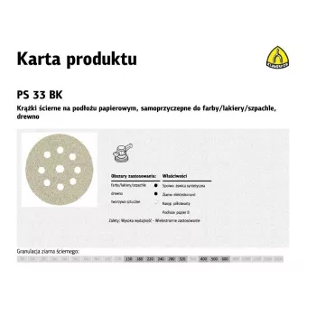 KODAK K.DISC 225 PS33CK Šlifavimo diskas P60 GLS38 225mm 5 vnt. pakuotė