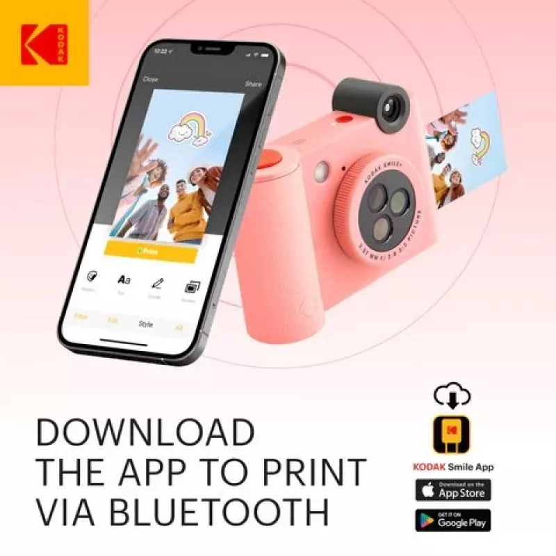 Kodak SMILE+ Momentinė spausdinimo kamera, 2x3 inch, rožinė (SPEC)