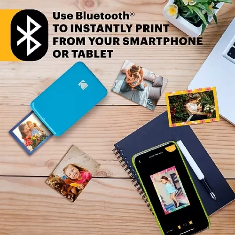 KODAK STEP Momentinis mobilus nuotraukų spausdintuvas - spalvotas ZINK 2x3 inch - 1 puslapis per minutę - Bluetooth - mėlynas