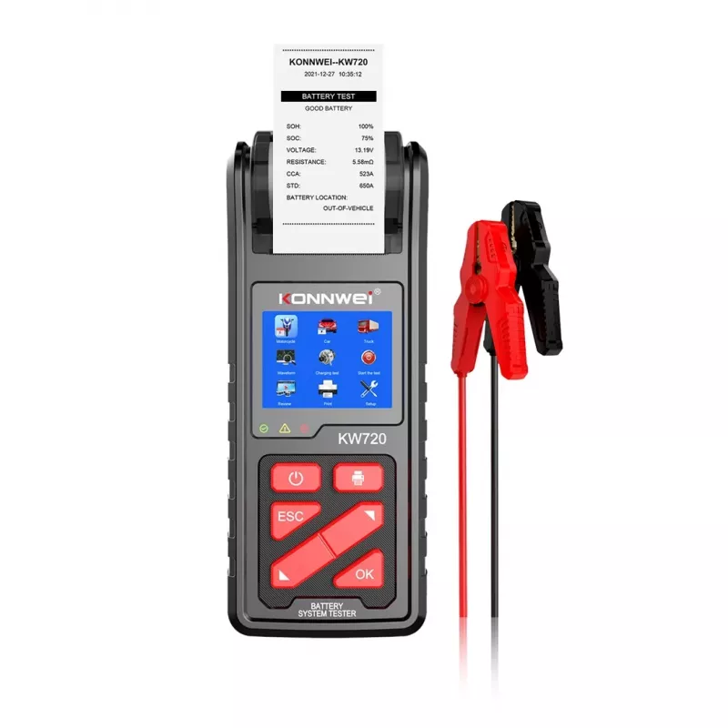 KONNWEI KW720 Battery Tester with Printer