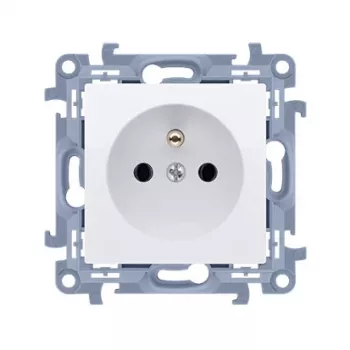 KONTAK-SIMON Simon 10 baltas 1 vietos Schuko kištukinis lizdas su įžeminimu, greitasis prijungimas, 16A 250V